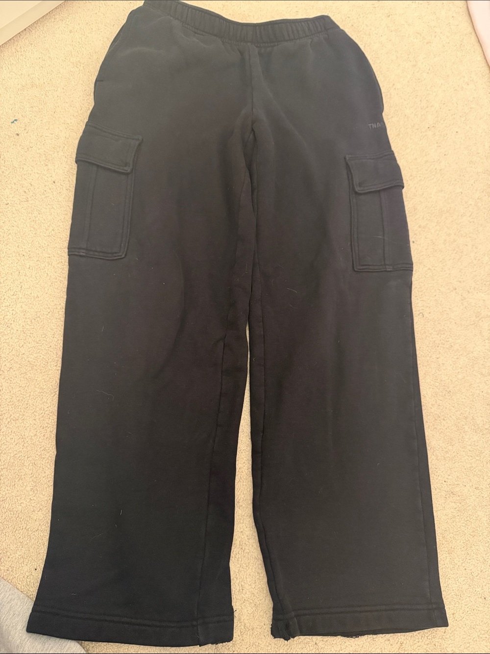 Men's Black Cargo Sweatpants - Comfortable Wide-Leg Joggers